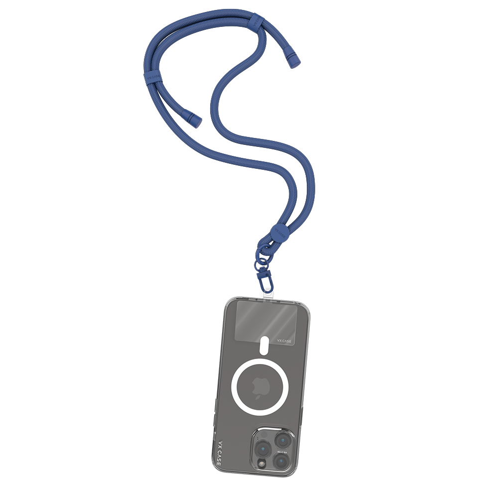 Cordão de Pescoço para Celular com Alça Ajustável - Azul-marinho