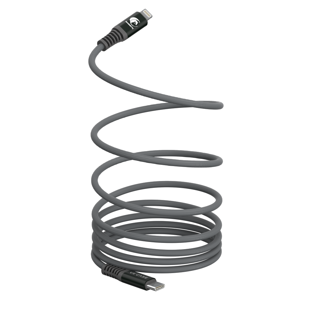 Cabo Magnetic Dragon 3M Tipo-C / Lightning - Chumbo