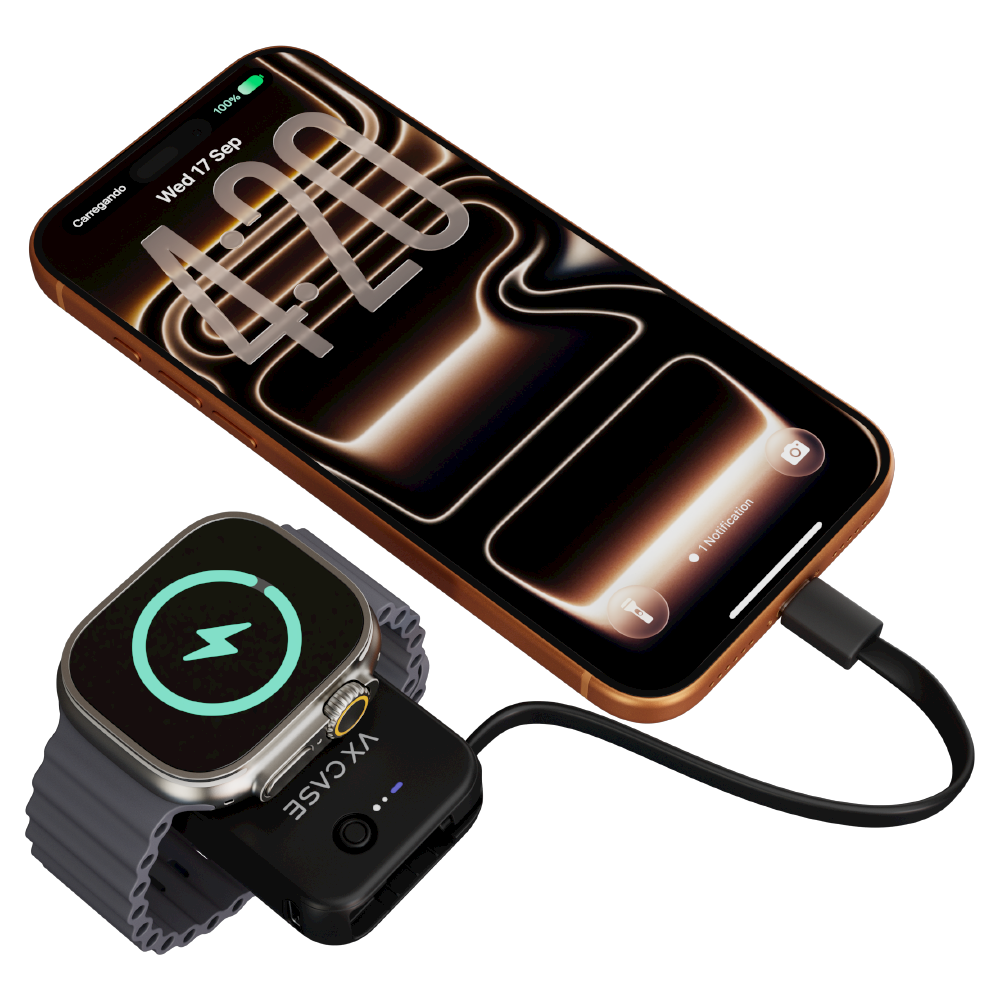 Carregador Portátil de Smartphone e Apple Watch Help Charger VX Case - Preto