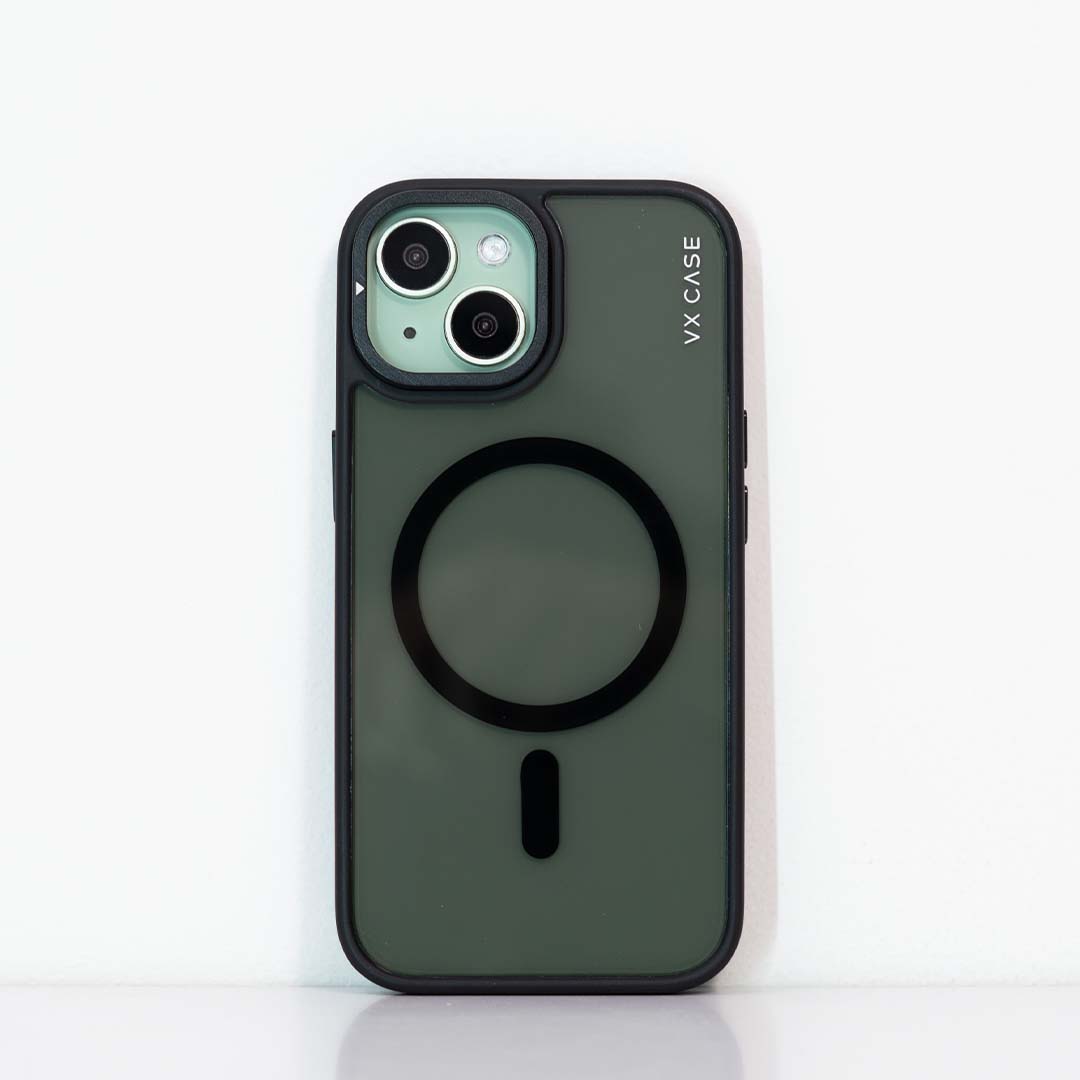 Capa Aro da Câmera com Suporte Magsafe VX Case iPhone 15 - Preta