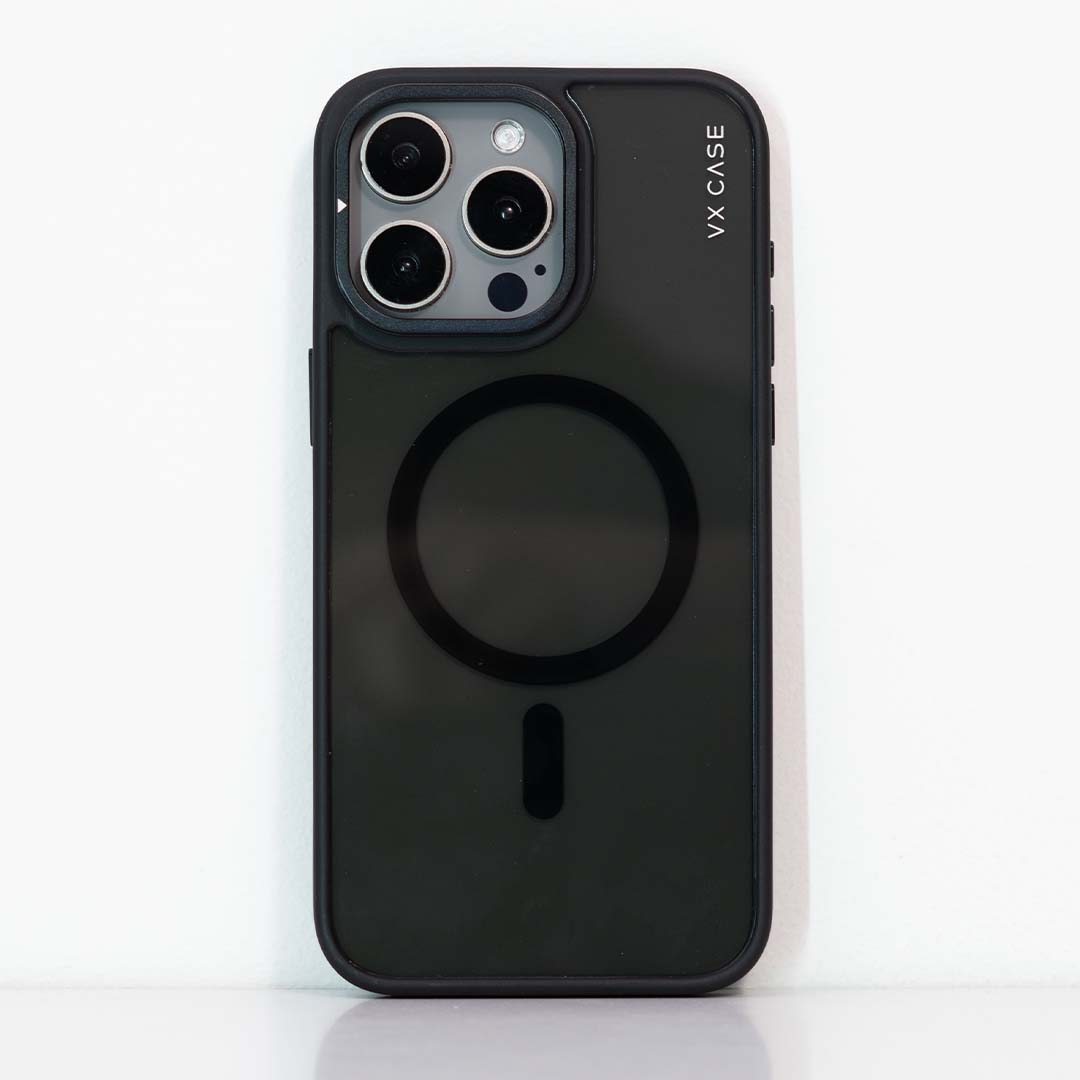 Capa Aro da Câmera com Suporte Magsafe VX Case iPhone 15 Pro Max - Preta