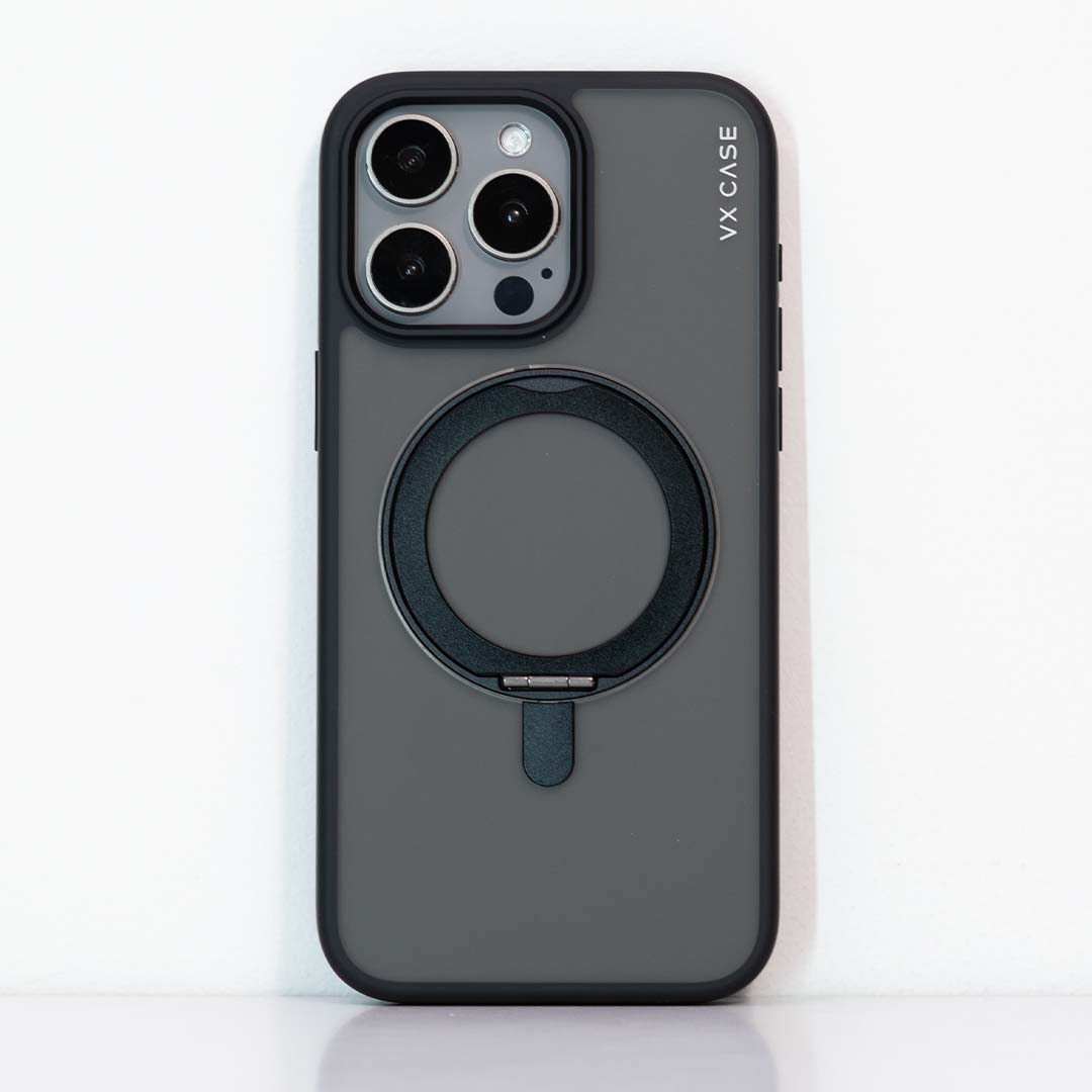 Capa KickStand com Suporte Aro Magsafe VX Case iPhone 15 Pro Max - Preta