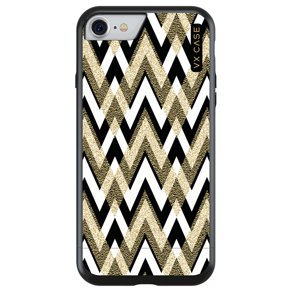 Capa Envernizada para iPhone 8 Chevron Style - Preta