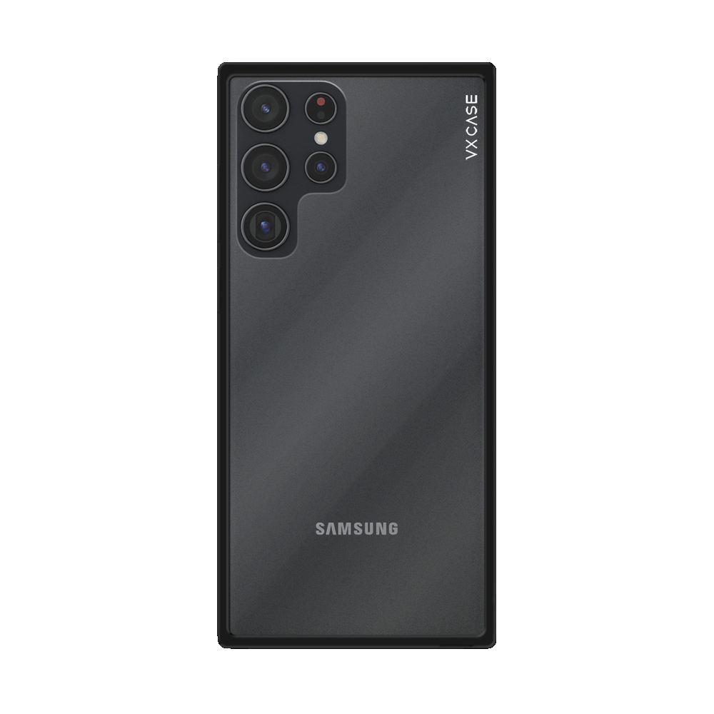 Capa para Galaxy S22 Ultra - Acrílico com Bordas Metálicas Preta