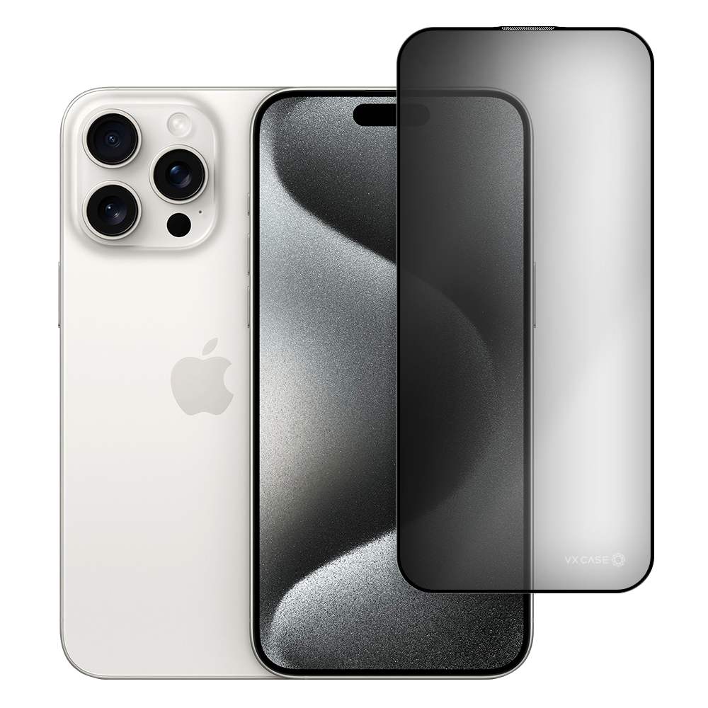 Película Safira Anti Impacto VX Case iPhone 15 Pro - Privacidade