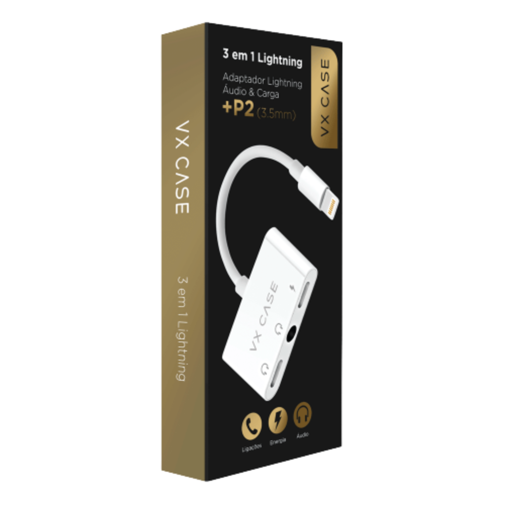Adaptador Lightning P2 e Duplo Lightning VX Case - VX Case