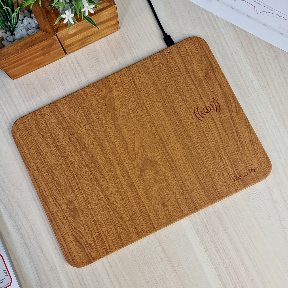 Charging Mouse pad em Bamboo Revo 16 - Marrom - VX Case
