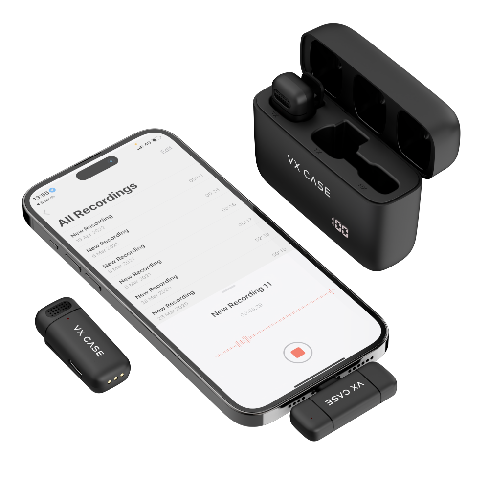 Microfone de Lapela Wireless Sublime VX Case Lightning