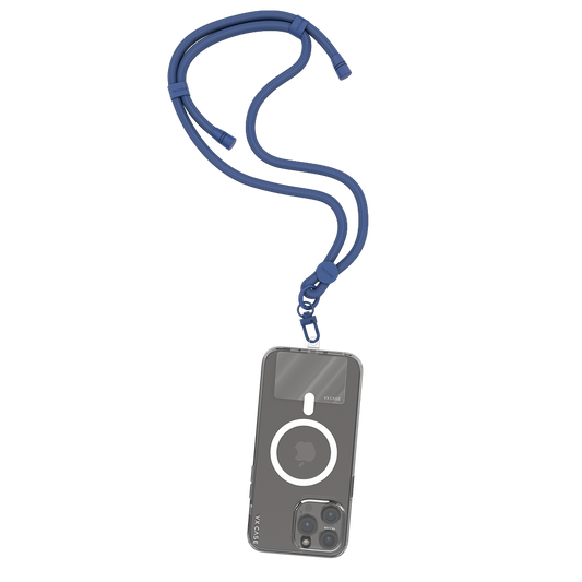 Cordão de Pescoço para Celular com Alça Ajustável - Azul-marinho