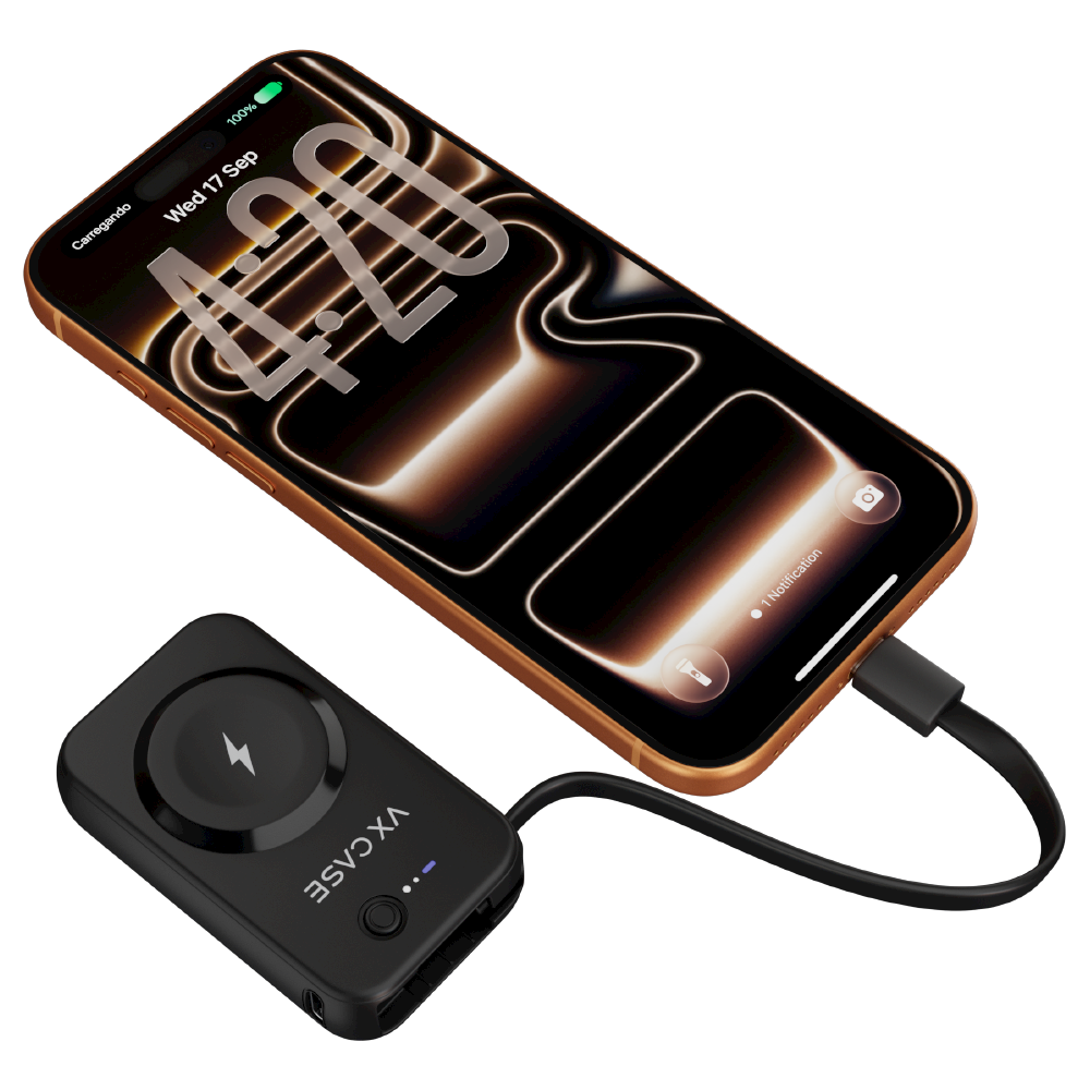Carregador Portátil de Smartphone e Apple Watch Help Charger VX Case - Preto