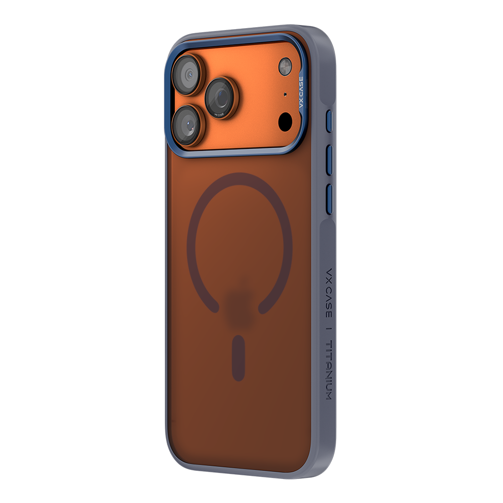 Capa Titanium VX Case Magsafe com Fundo Fosco para iPhone 17 Pro Max - Preto Azulado