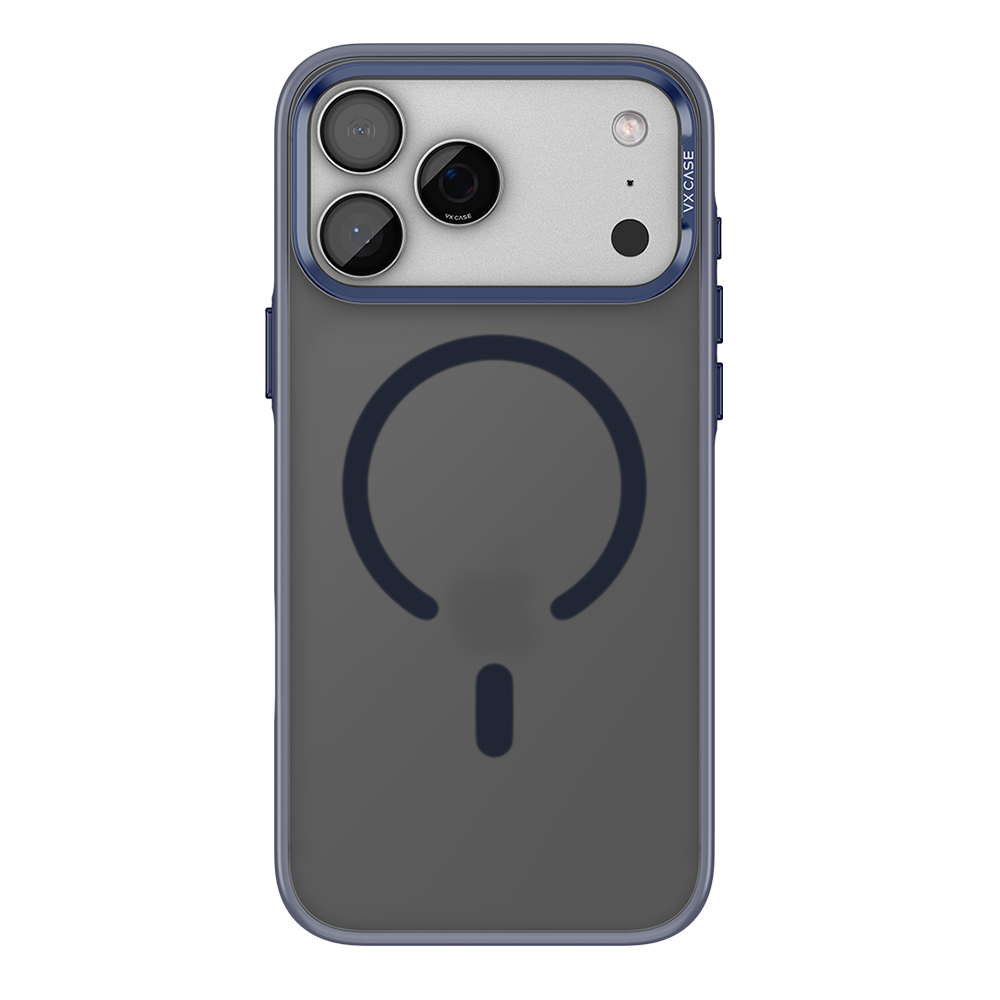 Capa Titanium VX Case Magsafe com Fundo Fosco para iPhone 17 Pro Max - Preto Azulado