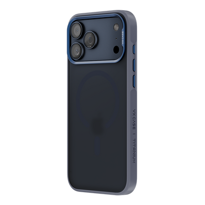 Capa Titanium VX Case Magsafe com Fundo Fosco para iPhone 17 Pro Max - Preto Azulado