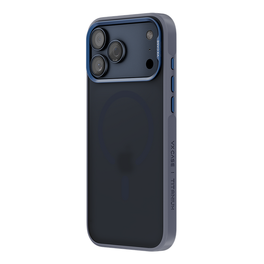 Capa Titanium VX Case Magsafe com Fundo Fosco para iPhone 17 Pro Max - Preto Azulado