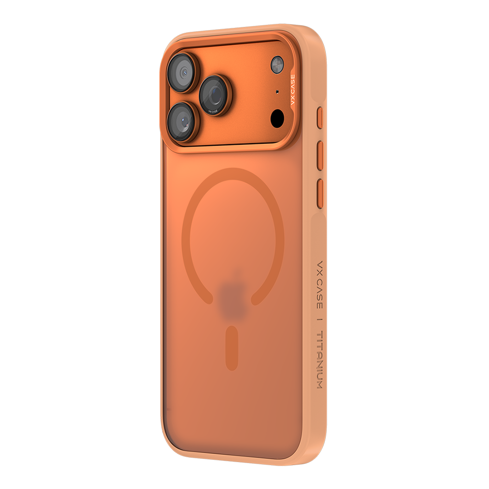 Capa Titanium VX Case Magsafe com Fundo Fosco para iPhone 17 Pro Max - Laranja