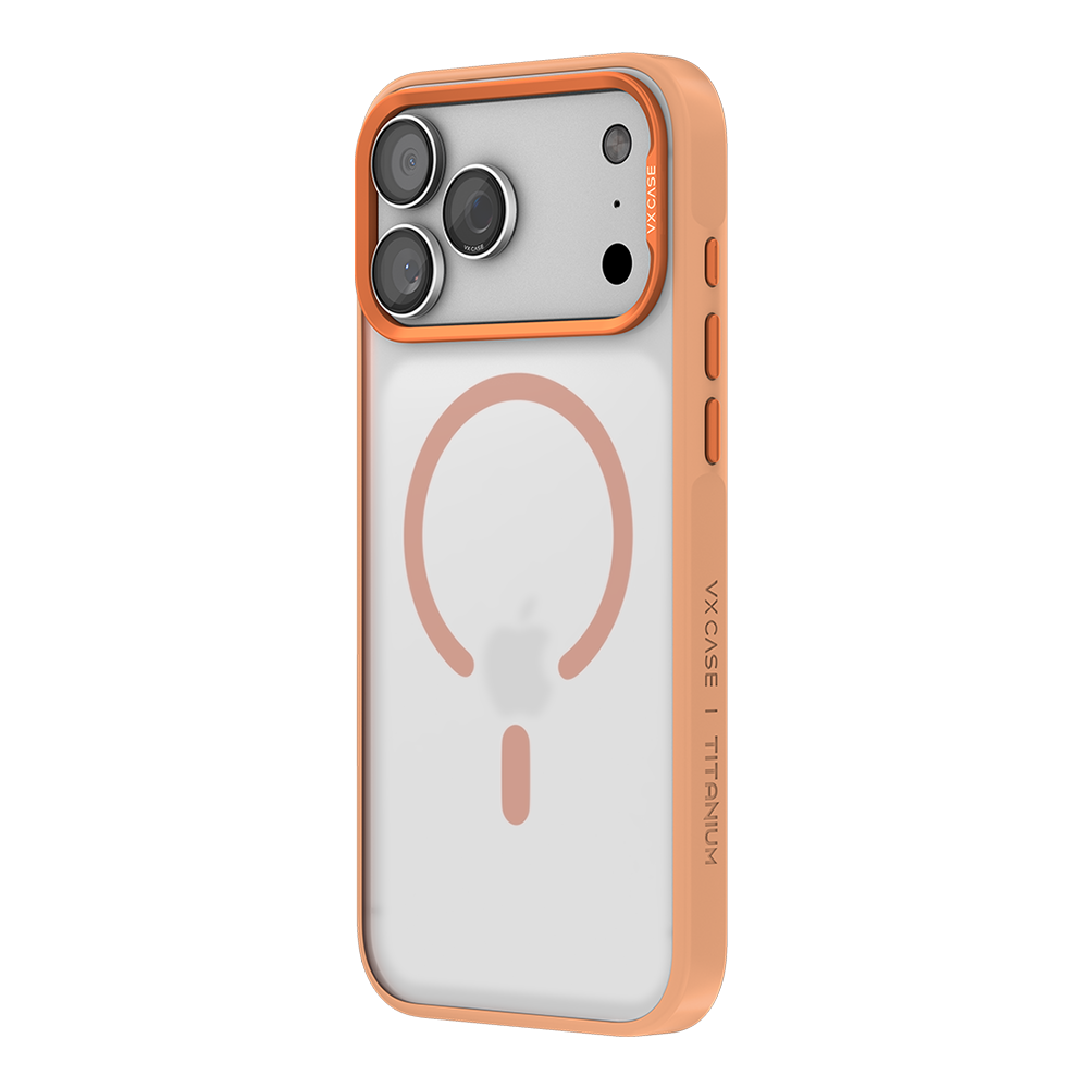 Capa Titanium VX Case Magsafe com Fundo Fosco para iPhone 17 Pro Max - Laranja