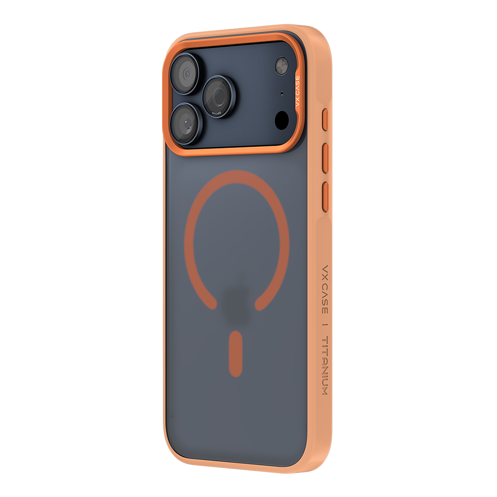 Capa Titanium VX Case Magsafe com Fundo Fosco para iPhone 17 Pro Max - Laranja