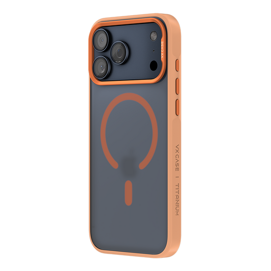 Capa Titanium VX Case Magsafe com Fundo Fosco para iPhone 17 Pro Max - Laranja