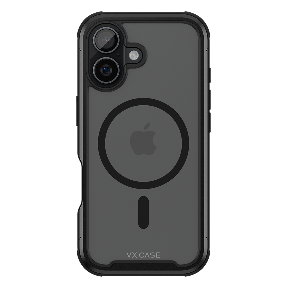 Capa Plástica MG VX Case iPhone 17 - Transparente com Bordas Laterais em Preto Metálico