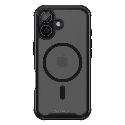 Capa Plástica MG VX Case iPhone 17 - Transparente com Bordas Laterais em Preto Metálico
