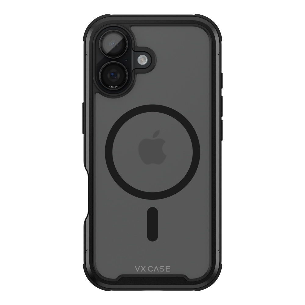 Capa Plástica MG VX Case iPhone 17 - Transparente com Bordas Laterais em Preto Metálico
