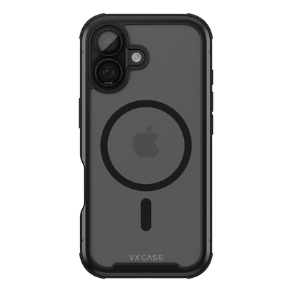 Capa Plástica MG VX Case iPhone 17 - Transparente com Bordas Laterais em Preto Metálico