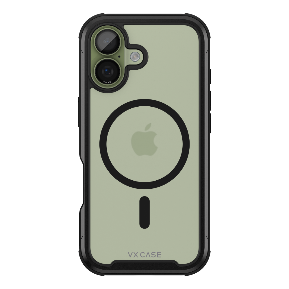 Capa Plástica MG VX Case iPhone 17 - Transparente com Bordas Laterais em Preto Metálico
