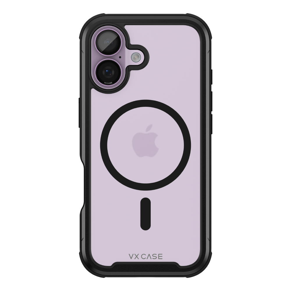 Capa Plástica MG VX Case iPhone 17 - Transparente com Bordas Laterais em Preto Metálico