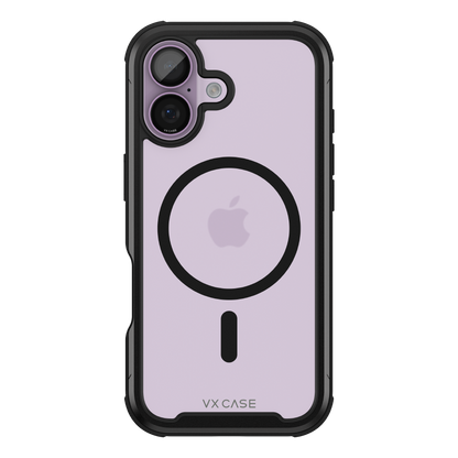 Capa Plástica MG VX Case iPhone 17 - Transparente com Bordas Laterais em Preto Metálico
