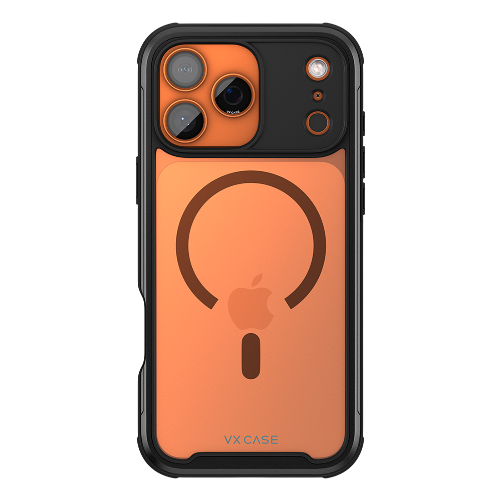 Capa Shield Cover II Magsafe VX Case iPhone 17 Pro Max - Transparente com Bordas Laterais em Preto Metálico