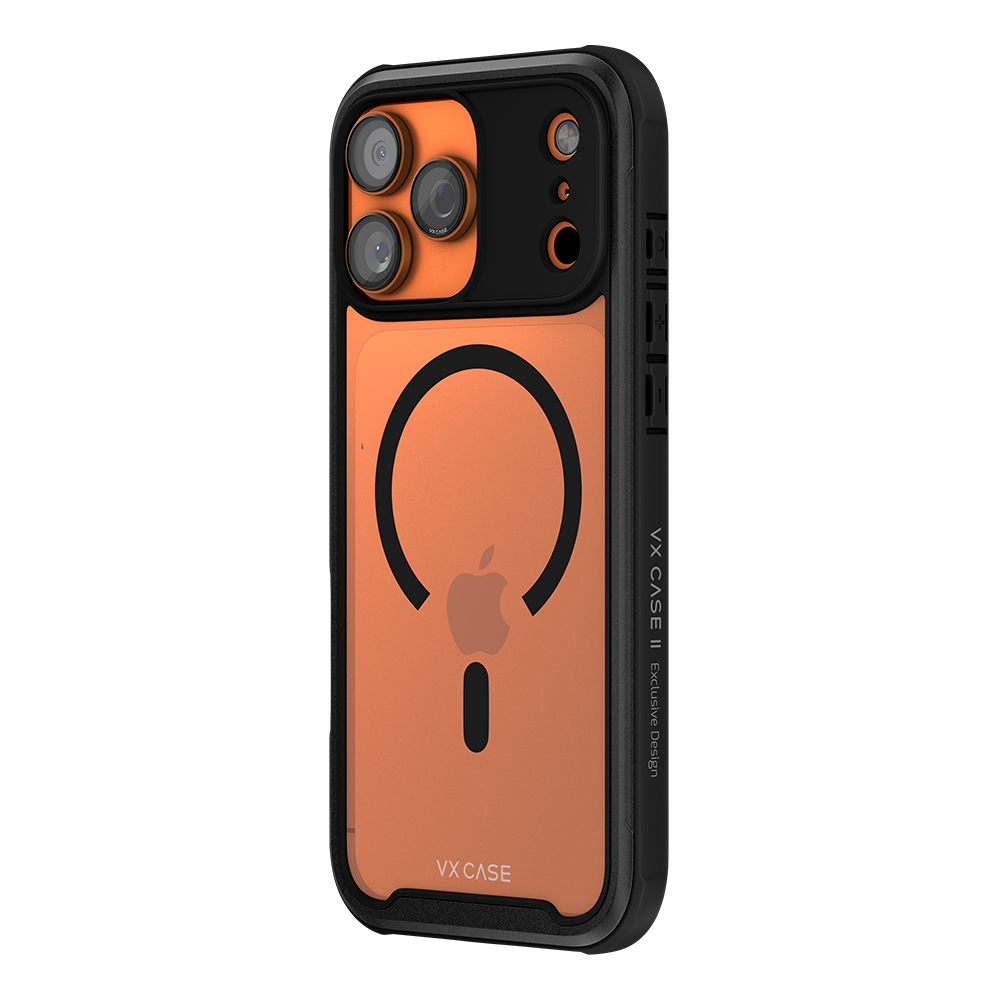 Capa Shield Cover II Magsafe VX Case iPhone 17 Pro Max - Transparente com Bordas Laterais em Preto Metálico