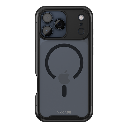 Capa Shield Cover II Magsafe VX Case iPhone 17 Pro Max - Transparente com Bordas Laterais em Preto Metálico
