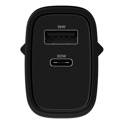 Carregador Turbo PD 30W com 2 portas USB e Type C - Mini Boost