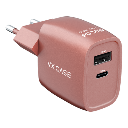 Carregador Turbo PD 30W com 2 portas USB e Type C - Mini Boost