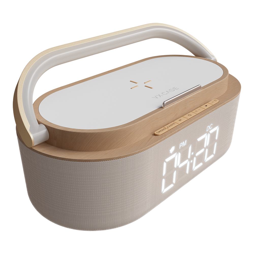 Clock Charger Pro 15W VX Case - Bege e Rosé Gold