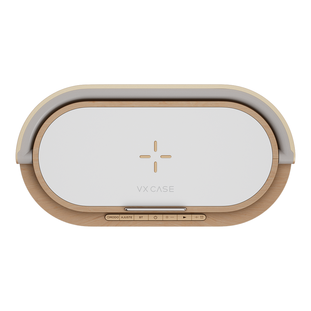 Clock Charger Pro 15W VX Case - Bege e Rosé Gold