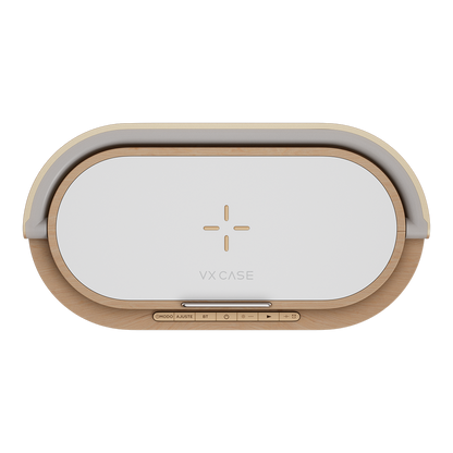 Clock Charger Pro 15W VX Case - Bege e Rosé Gold