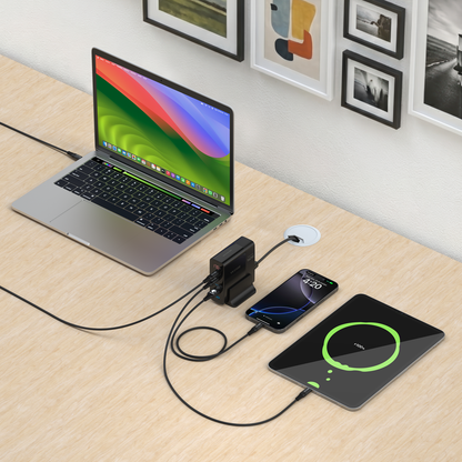 Novo Adaptador de Carga Powerful com 2 portas USB-A 3 USB-C 140W VX Case - Preto