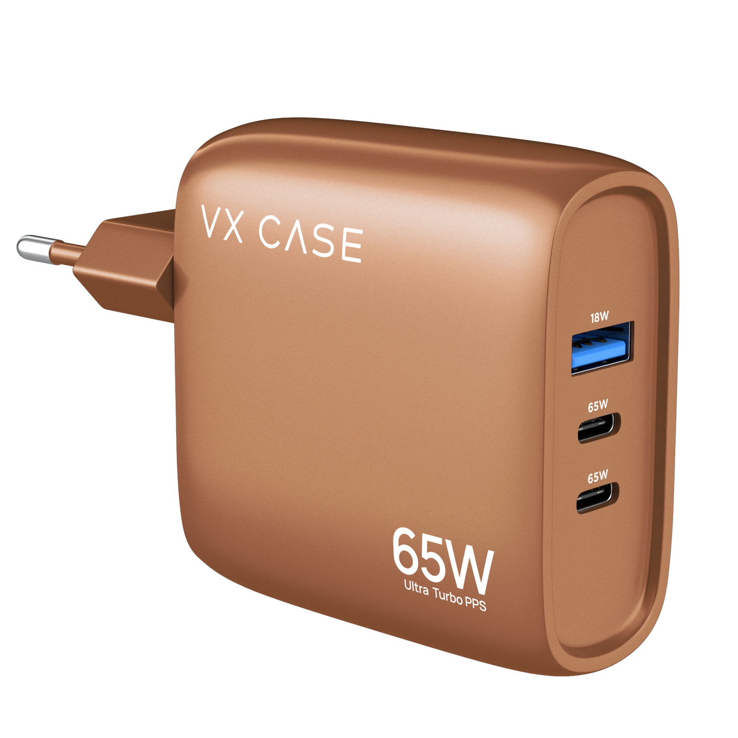 Carregador de Parede Turbo com 1 porta USB + 2 Type-C Turbo 65W