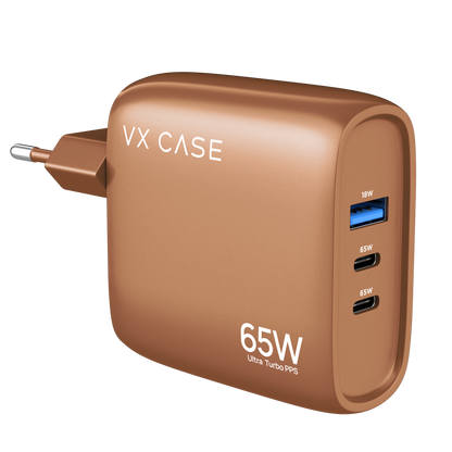 Carregador de Parede Turbo com 1 porta USB + 2 Type-C Turbo 65W