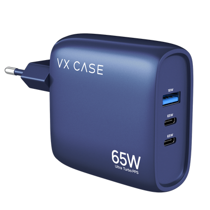 Carregador de Parede Turbo com 1 porta USB + 2 Type-C Turbo 65W