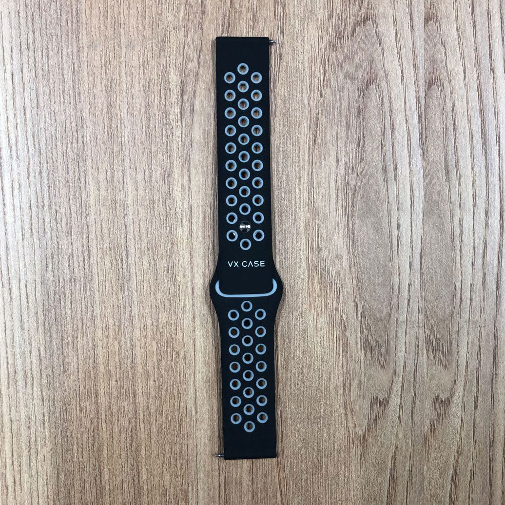 Pulseira de Silicone Sports VX Case para Galaxy Watch 22mm / Mi Watch - Preta/Cinza