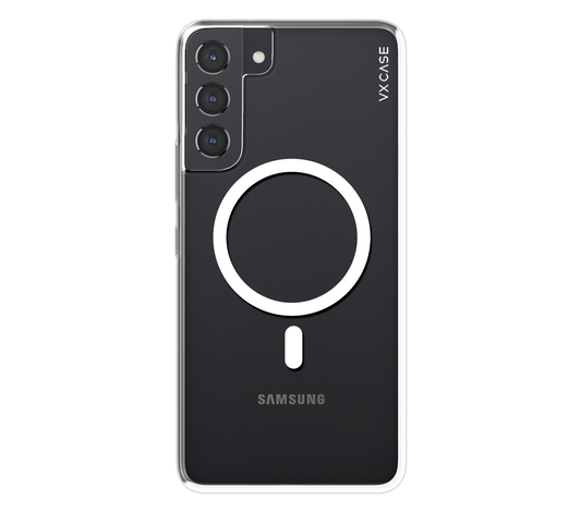 Capa MagSafe para Galaxy S22 Plus de Silicone Rígida Transparente