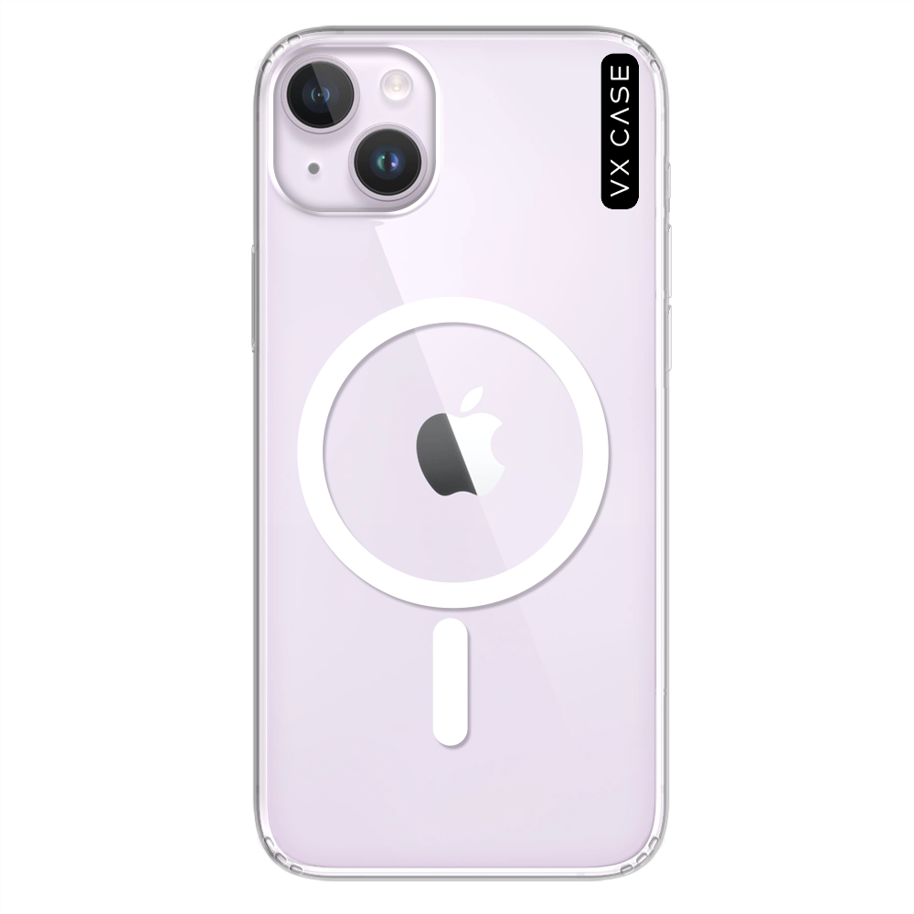 Capa Magsafe para iPhone 14 Plus - Silicone Rígida Transparente