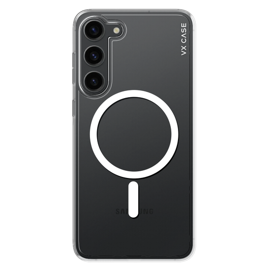 Capa MagSafe para Galaxy S23 Plus de Silicone Rígida Transparente