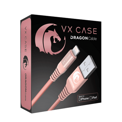 Cabo para iPhone/iPad USB Lightning Dragon 1,20m VX Case Rosê - VX Case