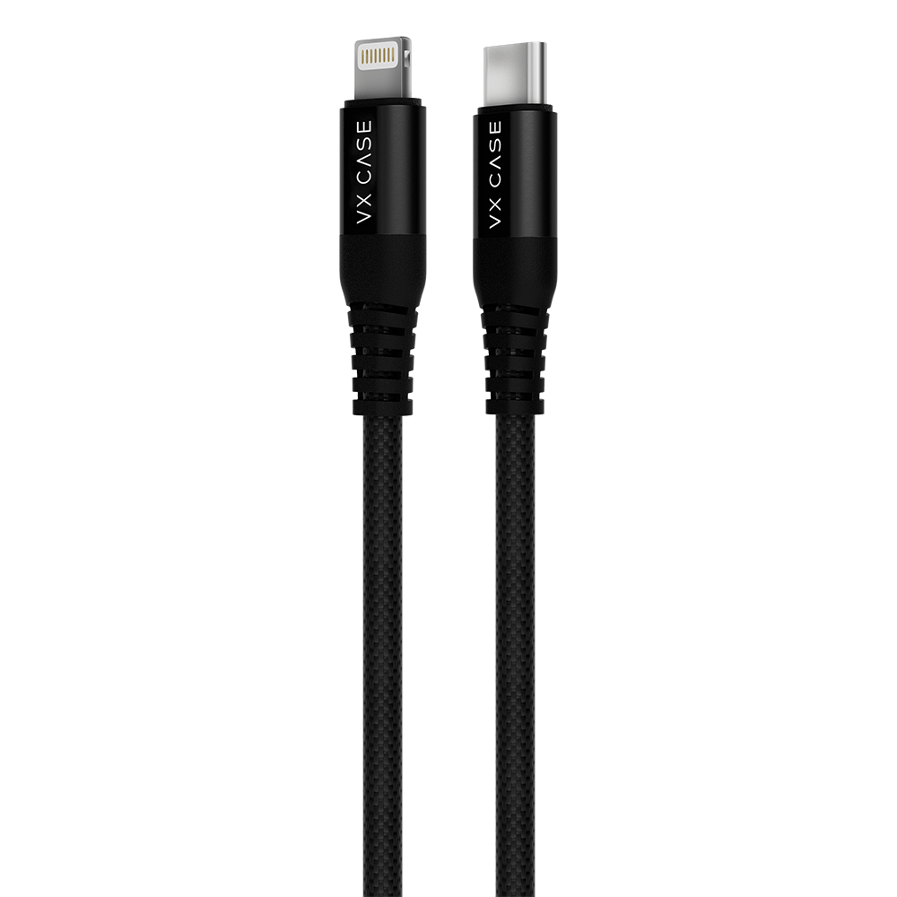 Cabo para iPhone/iPad USB Tipo-C Lightning Dragon 1,20m VX Case Preto - VX Case