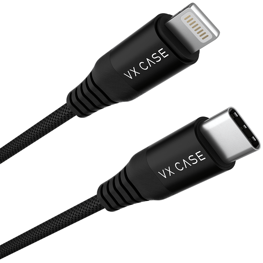 Cabo para iPhone/iPad USB Tipo-C Lightning Dragon 1,20m VX Case Preto - VX Case