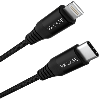 Cabo para iPhone/iPad USB Tipo-C Lightning Dragon 1,20m VX Case Preto - VX Case